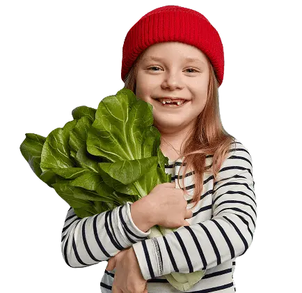 girl with vegetables