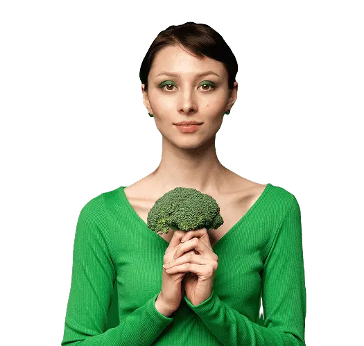 girl with broccoli